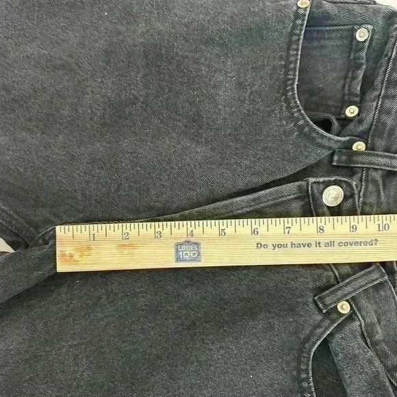 Princess Polly womens 0 black asymmetric crossover high waisted button fly jeans - Picture 9 of 13